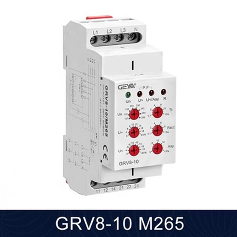 1pcs GEYA GRV8-10 M265 380V Overvoltage Protection Relay