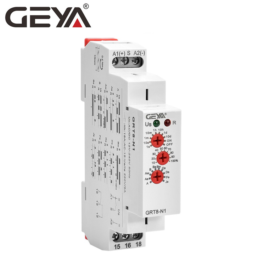 GEYA Extended Multifunction Time Delay Relay Switch 10 Funciton 16A AC/DC12-240V
