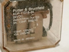 Potter & Brumfield KUP-11D15-24 Ice Cube Relay 3A, 1/2HP, 600VAC, 24VDC, 8-Pin