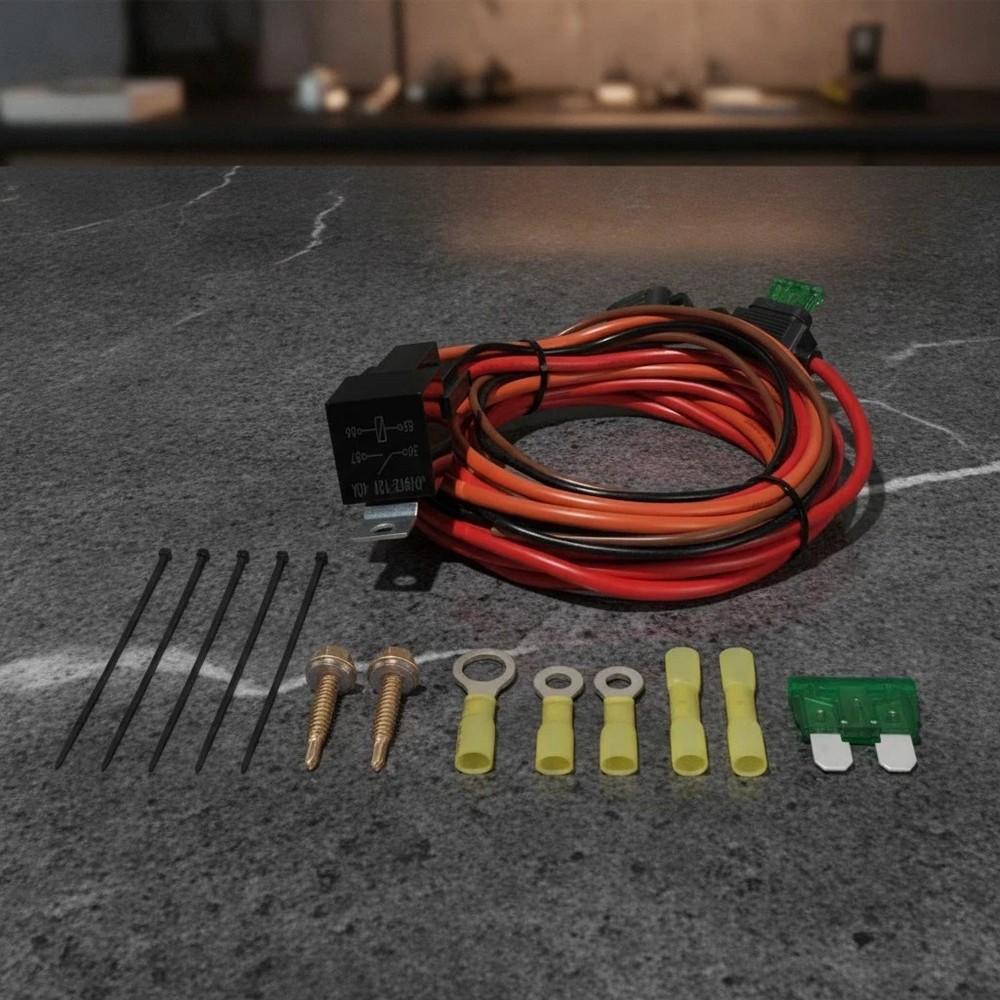 40 Amp Electric Fuel Pump Relay Wiring Harness Kit 12V Universal w/30 AMP Blade