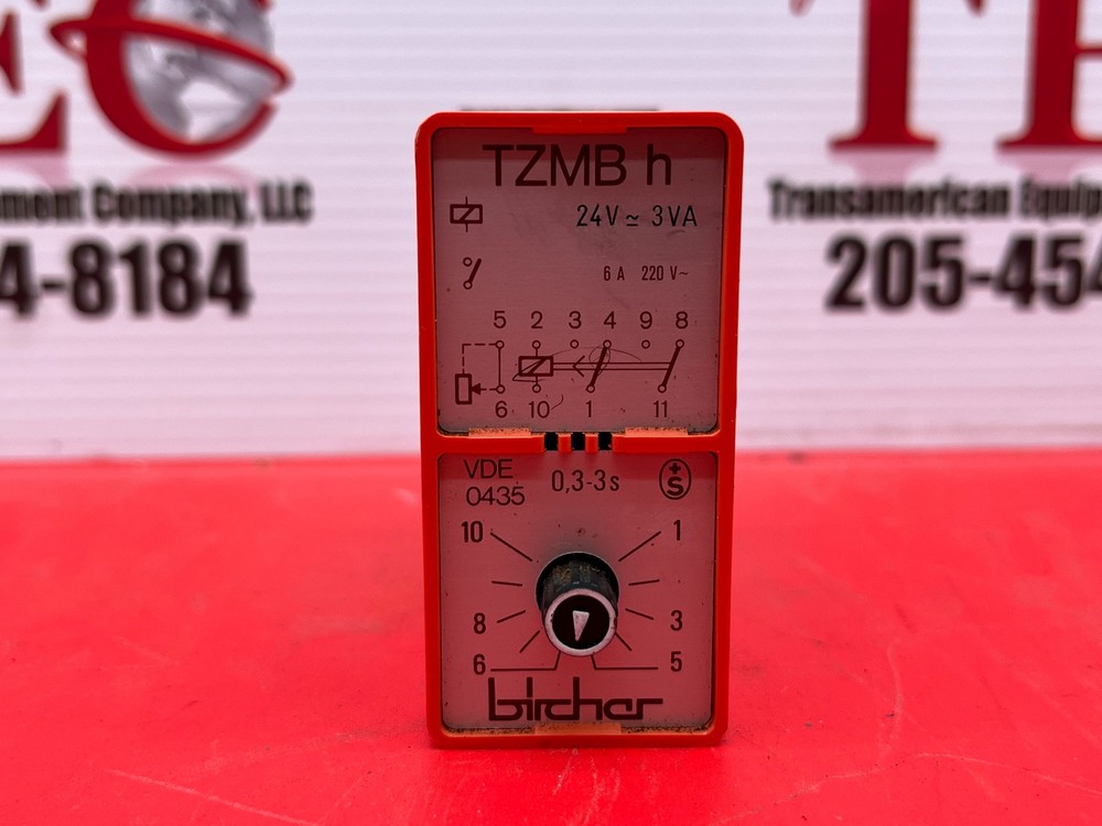 Bircher TZMB h Time Delay Relay, 24V AC/DC 3VA, 1-10s