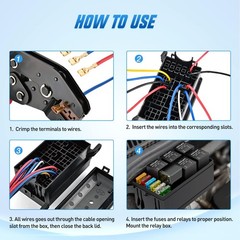 Nilight 12V Fuse Relay Box 6 Relays 6 Slots ATC ATO Blade Fuse Holder 4Pin 5Pin