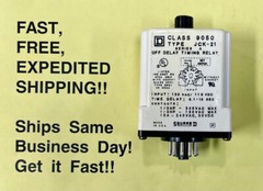 SQUARE D 9050 JCK21V20 Off Delay Timing Relay; FREE SAME DAY EXPEDITED SHIPPING!
