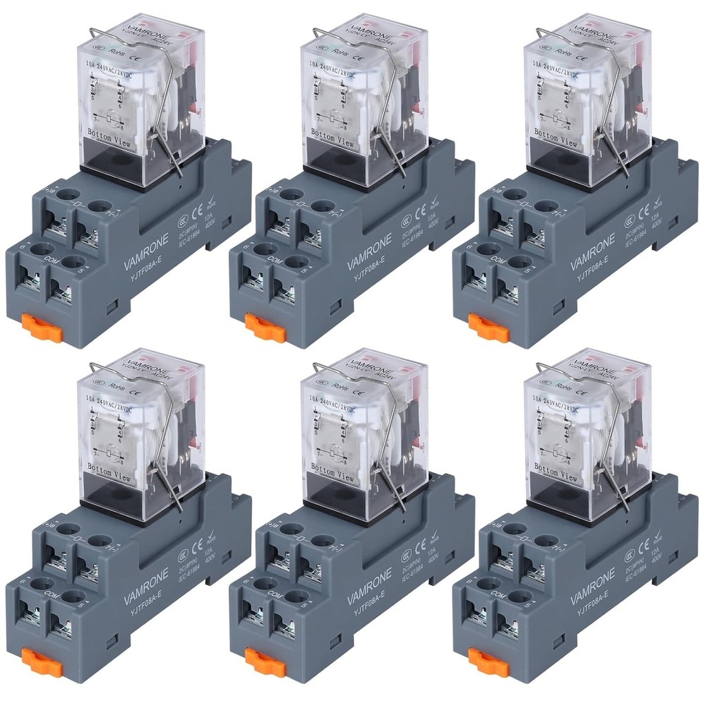MY2NJ Electromagnetic Power Relay Set for DIN Rail System