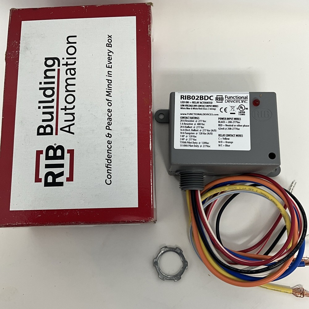RIB02BDC Dry Contact Input Relay 208-277V AC Building Automation