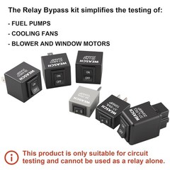 Relay Bypass Switch Kit, 6 Pack, 20 Amps, 12 Volts