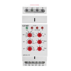 GEYA Three Phase Voltage Monitoring Relay 8A/AC1 2SPDT With Reset Time 0.1s-10s