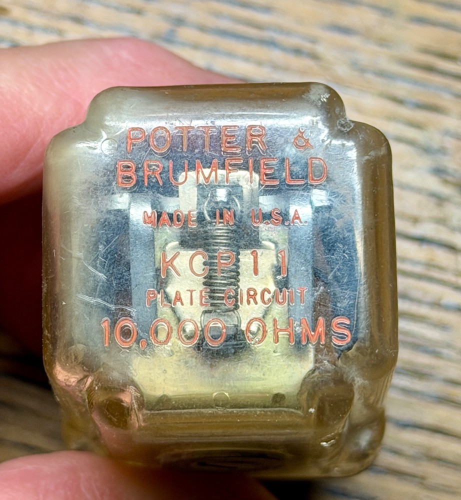 Vintage Potter & Brumfield KCP11 10,000 Ohm Plate Circuit Relay Made in USA 10K