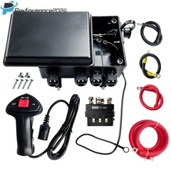 12V 500A Winch Solenoid Contactor Relay Kit W/ Box Hand Corded Remote Pre-Wires