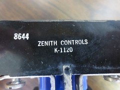 ZENITH CONTROLS K-1120 COIL CONTROL RELAY – 120V COIL