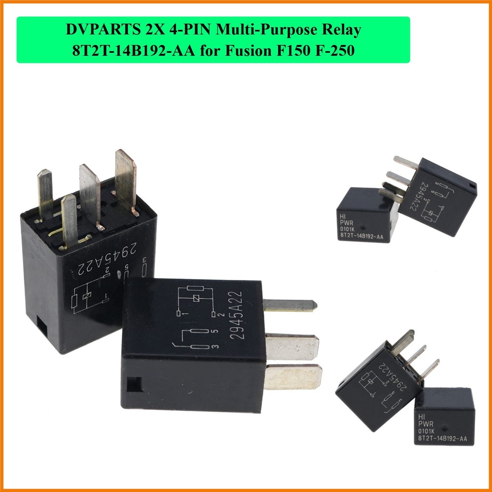 2X 4-PIN Multi-Purpose Relay for Fusion F150 F-250