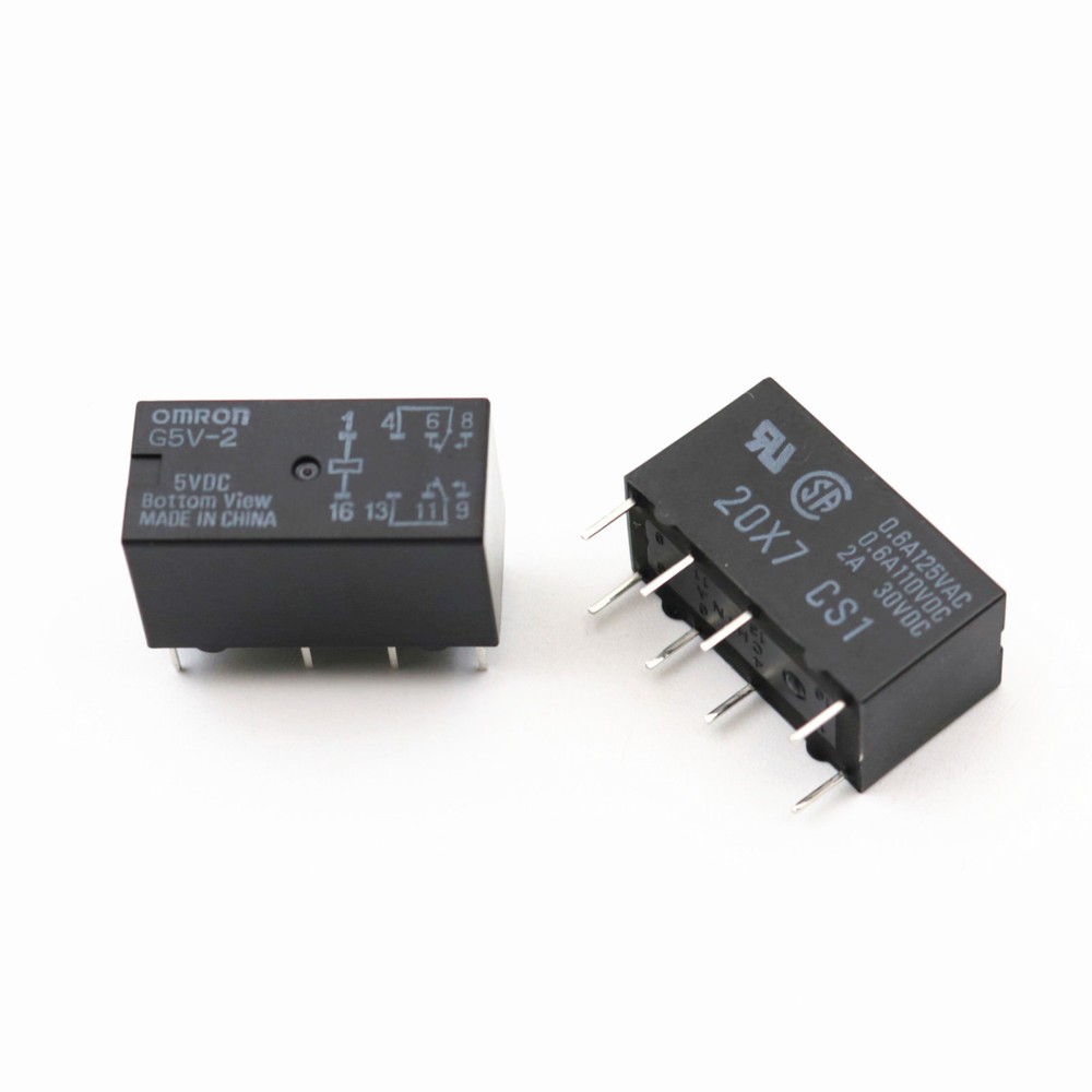 2Pcs Omron G5V-2 DC5V DPDT 8 Pins PCB Mount Low-cost Signal Relay