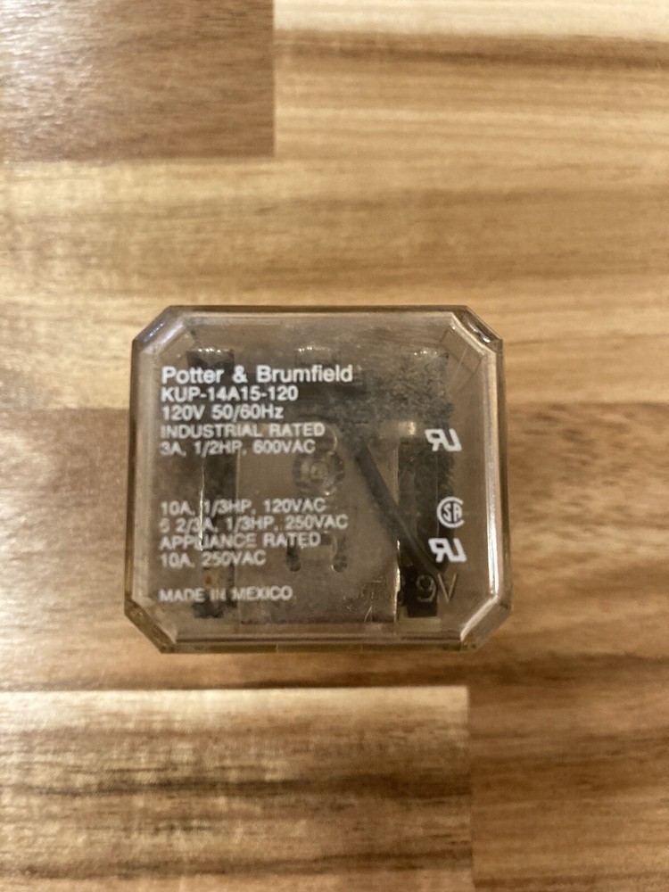 Potter & Brumfield KUP-14A15-120, 120V, 50/60 HZ, Industrial Rated, 3 A, 1/2 HP
