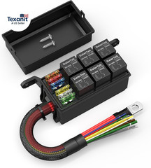 12V Relay Box 6 Way12 AWG Pre-Wired Waterproof Relay Box 6 Slot ATC/ATO Fuse Rel