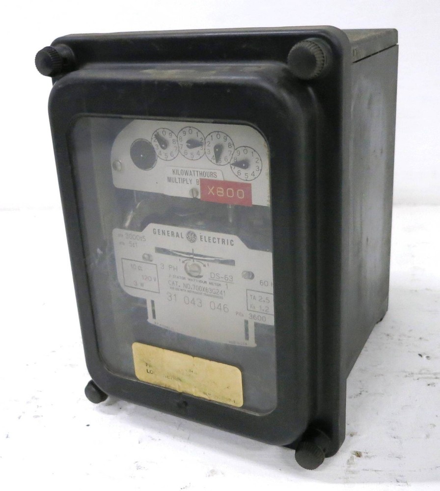 GE 700X63G241 2 Stator Watthour Meter Relay 3PH DS-63 Watt Hour 3000:5 5:1 120V