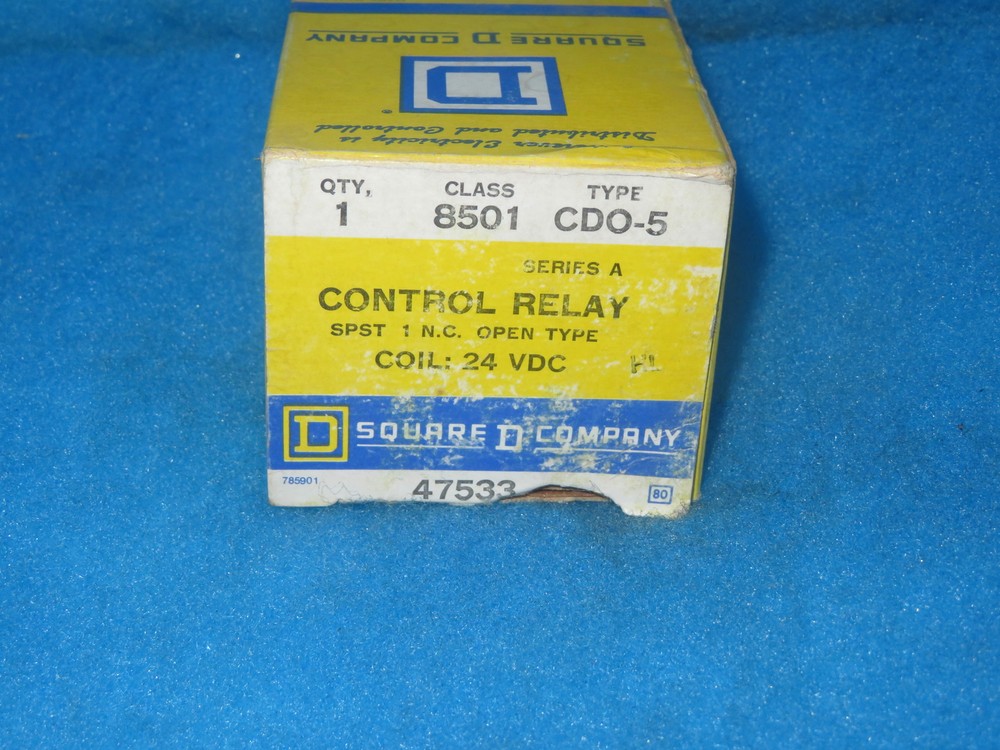 NIB Square D 8501 CDO-5 Series A 24 VDC Control Relay + 1 Year Warranty