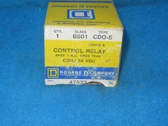 NIB Square D 8501 CDO-5 Series A 24 VDC Control Relay + 1 Year Warranty