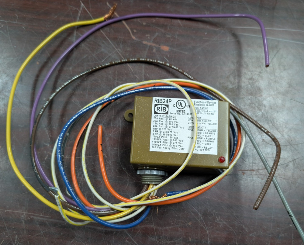 🤪 FUNCTIONAL DEVICES RIB 20 AMP ENCLOSED RELAY 24 VAC/DC COIL RIB24P