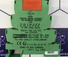 PHOENIX CONTACT 586 FILLING MILL ROAD PLC-RSC-24DC/21-21 2980461 ATEX 31ZN