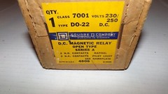 2 NOS 7001 TYPE DO-22 Square D DC MAGNETIC RELAY SER. A 230/250V
