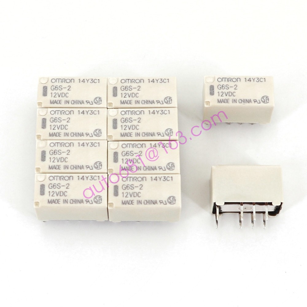 10Pcs OMRON G6S-2 DC12V 8-Pin DPDT PCB Mount Mini Signal Relay #DT
