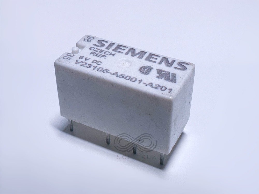V23105-A5001-A201 Siemens Small PCB Relay D2 5VDC DPDT 3A 8-Pin AgNi