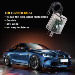 2Pin LED Flasher Relay with Ground Wire,12V Car Flasher Relay for Fixing LED Tur