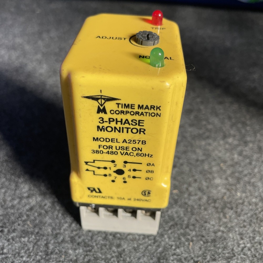 Time Mark Corporation A257B 3-Phase Monitor 380-480 VAC 60 Hz 8 Pin (st1243)