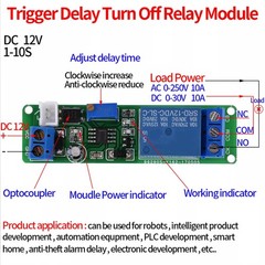 Delay Off Switch Time Relay Relay Off Delay Module Timer 12VDC