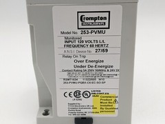 Crompton 253-PVMU Trip Relay Protector 120 VAC Input 5 Amp 250 VAC 24 VDC Adjust