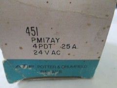 New IN BOX POTTER BRUMFIELD 451 PMI7AY AMF RELAY 120/240 V, 25A Coil 24 VAC NEW