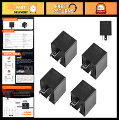 4 Pcs 3 Pin 12V Electronic Flasher Relay for Turn Signal & LED Light Bulbs – Fix
