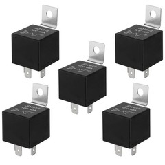 5 Pieces 4 Pin Car Relay 12V 40A SPST Automotive Metal Bracket Black Accessory
