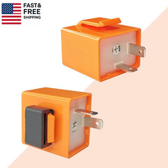 2Pcs 2-Pin 12V Speed Adjustable LED Electronic Flasher Relay Fix Motorcycle Turn