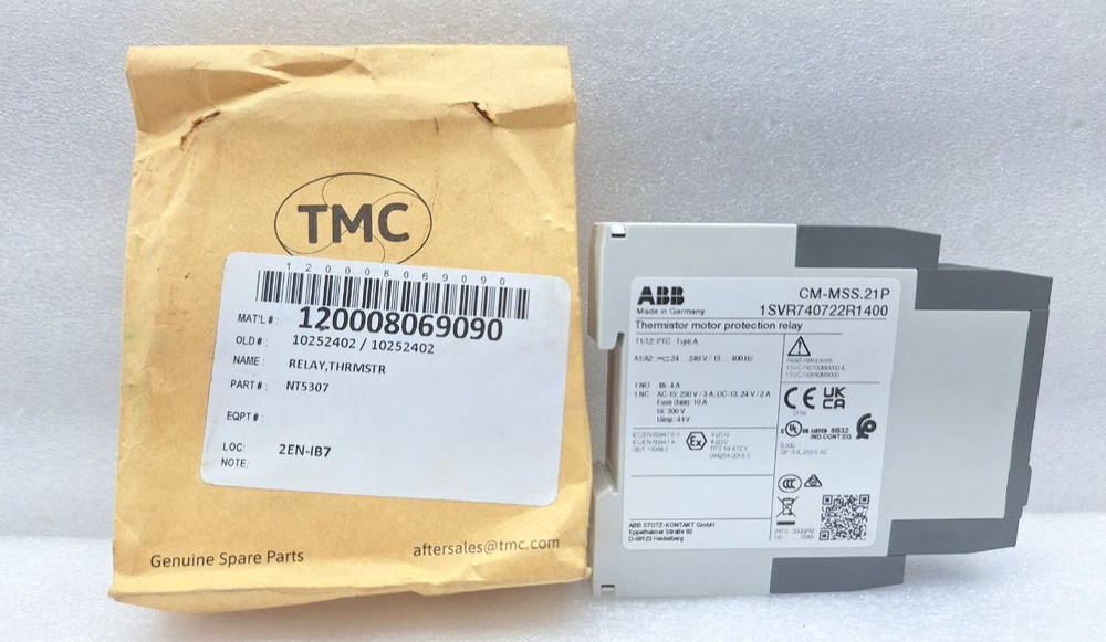 ABB 1SVR740722R1400 THERMISTOR MOTOR PROTECTION RELAY 24 – 240V AC/DC CM-MSS.21P