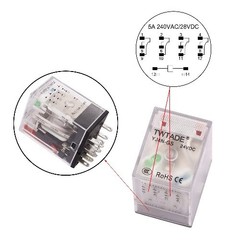 AC 12V Relay 5A Electromagnetic Power Coil Relay 14 Pin 4PDT 4NO+4NC HH54P MY4J