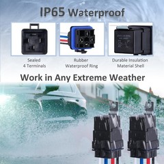4-PIN 12V DC IP65 Waterproof Relay with Harness 40/30 AMP Relay Switch – Heavy D