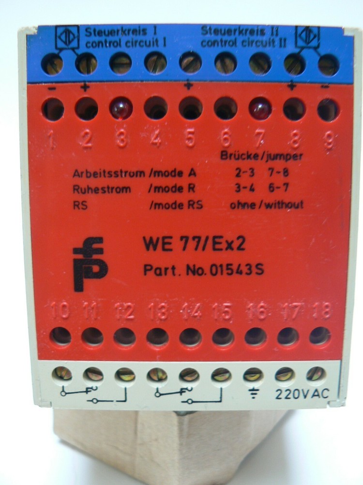 PEPPERL FUCHS WE77EX2 SWITCH AMPLIFIER RELAY.-USED- (C)