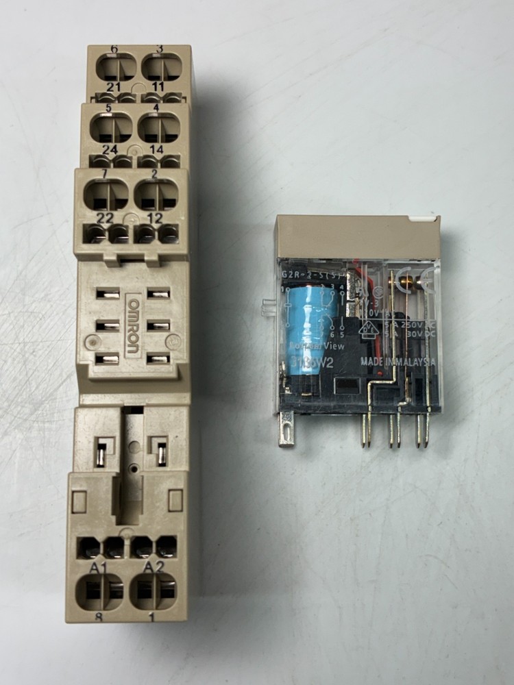 Relay Ice-Cube + Socket/Base (24VDC COIL) DIN-Rail 2P 5A NO/NC Omron G2R-2-S(S)