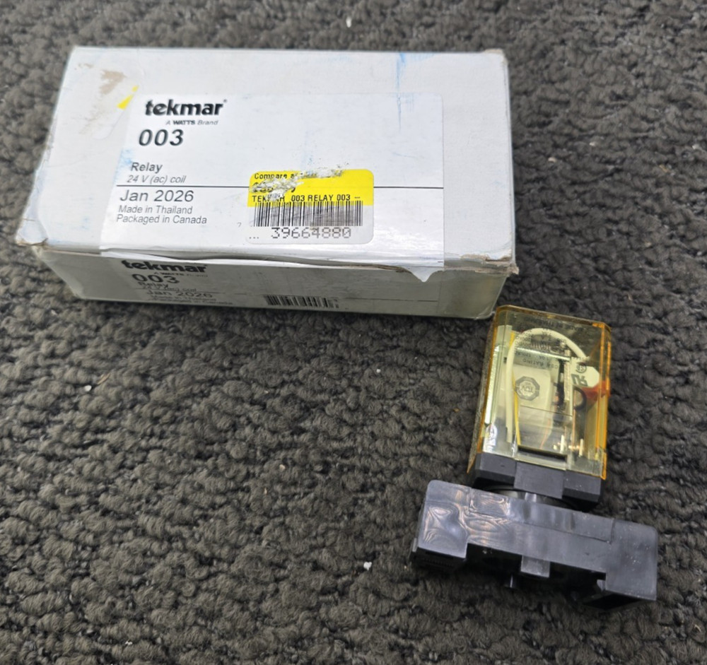 Tekmar 003: 21 Volt (AC) Coil Relay, Double Pole Double Throw Contact