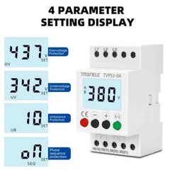 3 Phase Voltage Protector Relay Adjustable Over Under Monitoring Meter 380VAC