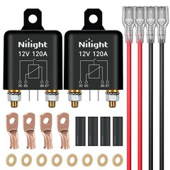Nilight 2PC 120A Starter Relay 4 Pin Split Relays Switch 12V Continuous SPST Hig