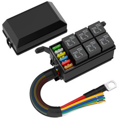 12V Relay Box 6 Relays and 6 Slot ATC/ATO Fuse Relay Block 12 AWG Pre-Wired Wate