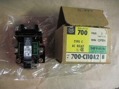 Allen Bradley 700-C110A2 Ser B Type C AC Relay, 2 Pole 1NO-1NC, NEMA Open, NOS