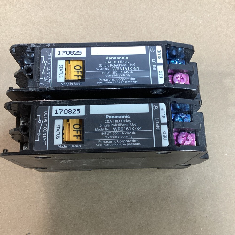Panasonic WR6161K-84 20A HID Relay Single Pole Panel Use Lot of 2