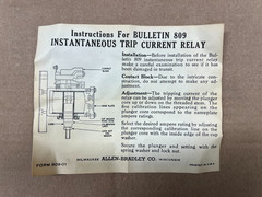 NEW ALLEN-BRADLEY INSTANTANEOUS TRIP RELAY 809-A05E, 9AMP, 809A05E