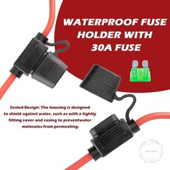 Electric Fuel Pump Relay Kit 40 AMP Waterproof, Heavy Duty Long Wires Relay, Fit