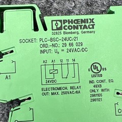Phoenix Contact 2966029 Relay Base PLC-BSC-24UC/21 w/ 2961105 Relay – USED