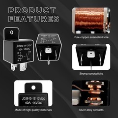 Versatile 12V 40A Auto Relay Switches – Perfect for Cars, Motorcycles & Boats