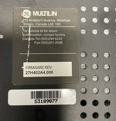 General Electric Feeder Management Relay 750-P5-G5-S5-HI-A20-R